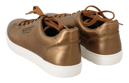 Zapatillas informales de piel dorada para hombre Dolce & Gabbana
