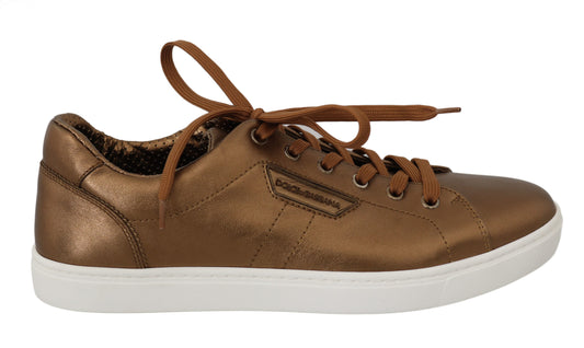 Zapatillas informales de piel dorada para hombre Dolce & Gabbana