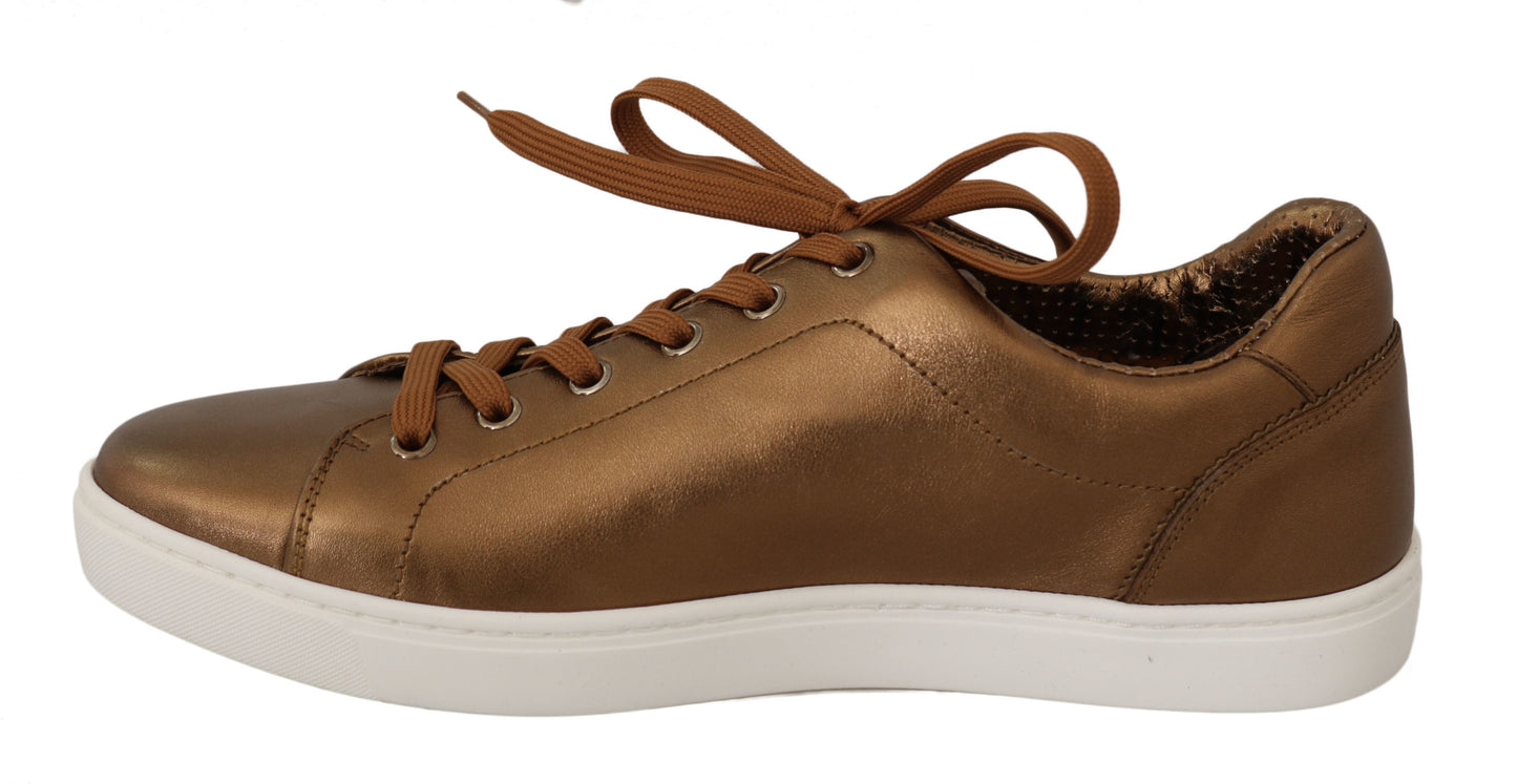 Zapatillas informales de piel dorada para hombre Dolce & Gabbana