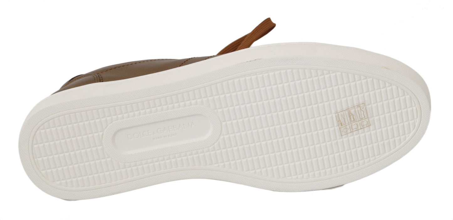 Zapatillas informales de piel dorada para hombre Dolce & Gabbana