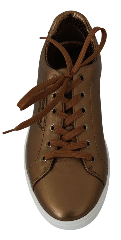 Zapatillas informales de piel dorada para hombre Dolce & Gabbana