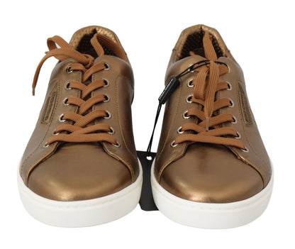 Zapatillas informales de piel dorada para hombre Dolce & Gabbana