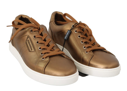 Zapatillas informales de piel dorada para hombre Dolce & Gabbana