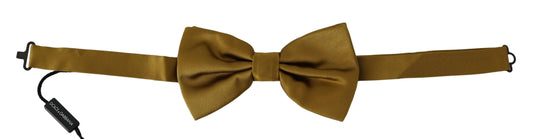 Pajarita de hombre Dolce & Gabbana mostaza amarilla 100% seda con mariposas