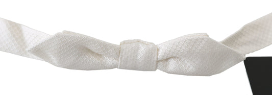 Pajarita Ajustable Fina de Seda 100% Blanca para Hombre de Dolce & Gabbana