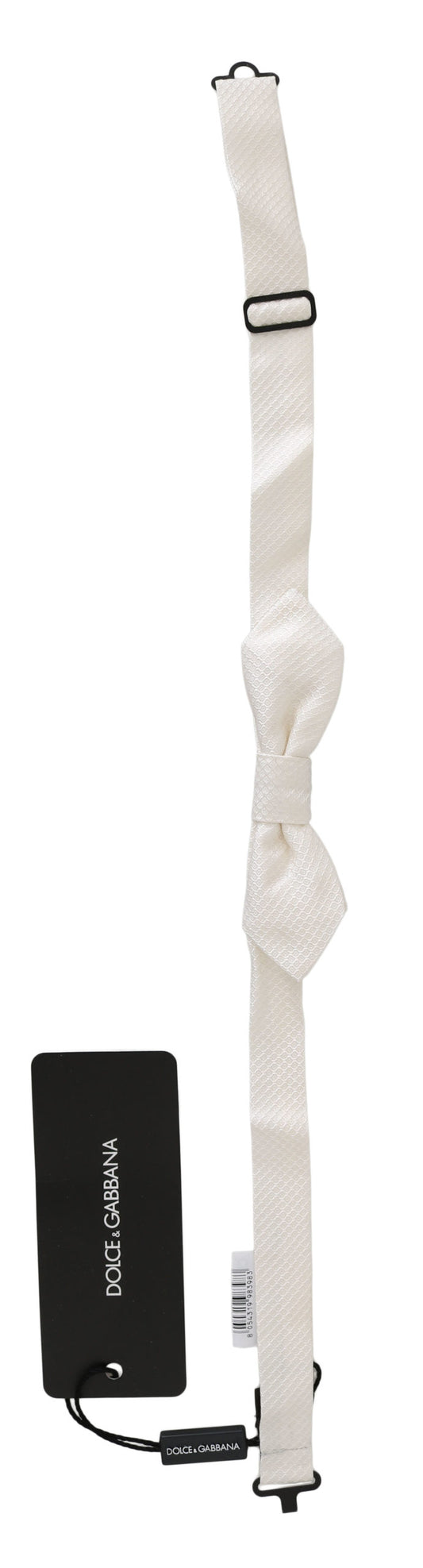 Pajarita Ajustable Fina de Seda 100% Blanca para Hombre de Dolce & Gabbana