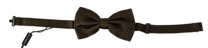 Pajarita para hombre de seda ajustable con lunares marrones de Dolce & Gabbana
