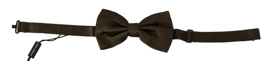 Pajarita para hombre de seda ajustable con lunares marrones de Dolce & Gabbana