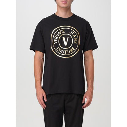 Versace Jeans T-shirt Noir En Coton Essentiel