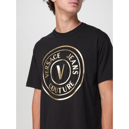 Versace Jeans T-shirt Noir En Coton Essentiel