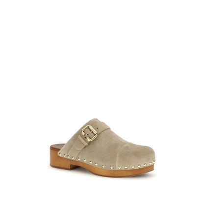Zuecos Chloé de piel de becerro beis Bos Taurus