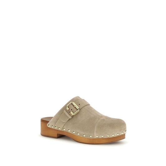 Zuecos Chloé de piel de becerro beis Bos Taurus