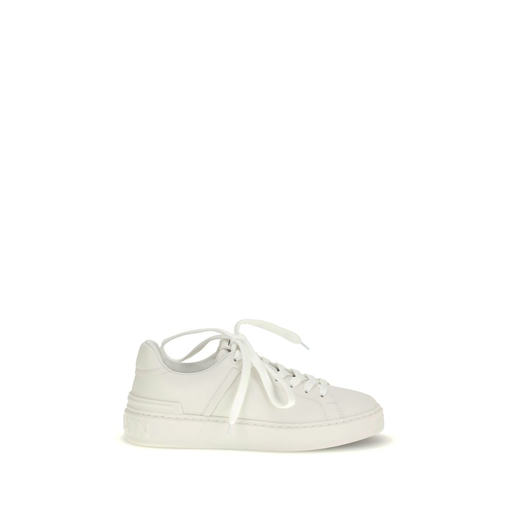 Balmain White Bos Taurus Calf Leather Low-Top Sneakers