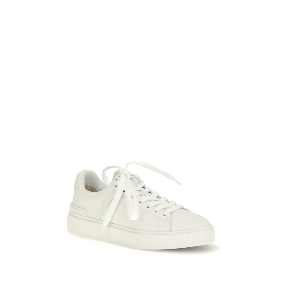 Balmain White Bos Taurus Calf Leather Low-Top Sneakers
