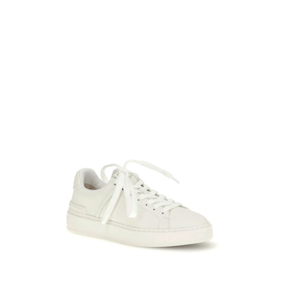 Balmain White Bos Taurus Calf Leather Low-Top Sneakers