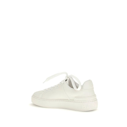 Balmain White Bos Taurus Calf Leather Low-Top Sneakers
