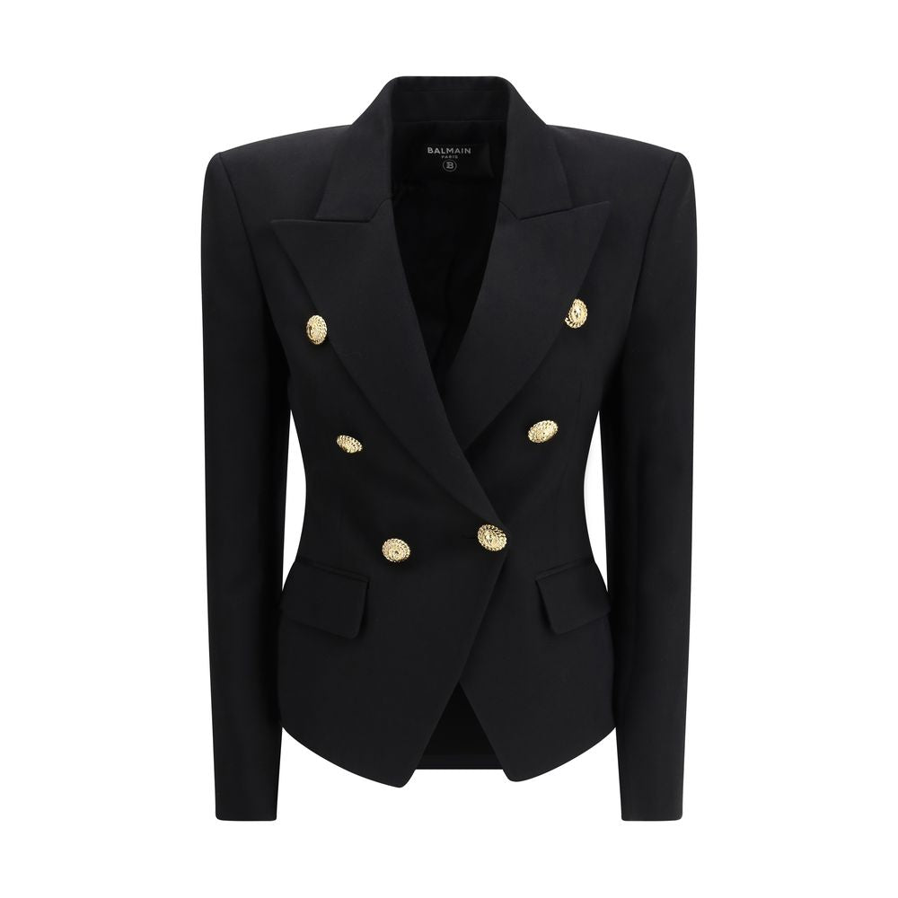 Blazer de lana negra Balmain Oves Aries