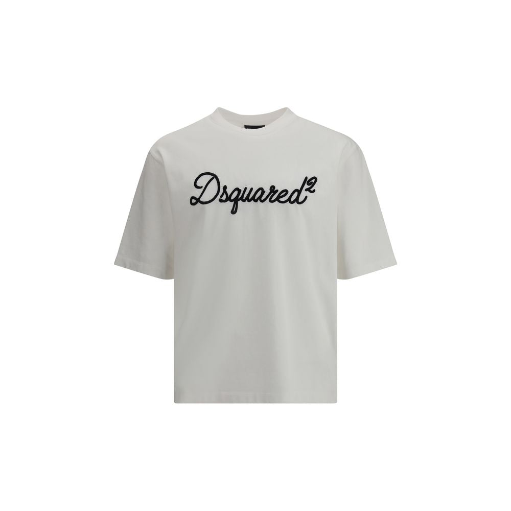 Camiseta Dsquared² De Algodón Blanco Con Logo Bordado