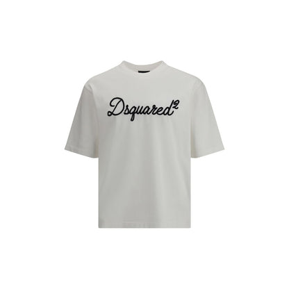 Camiseta Dsquared² De Algodón Blanco Con Logo Bordado