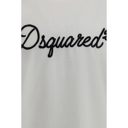 Camiseta Dsquared² De Algodón Blanco Con Logo Bordado
