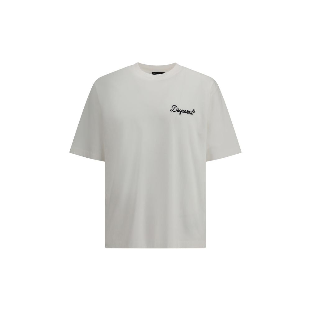 White Dsquared² Basic Design Cotton T-shirt