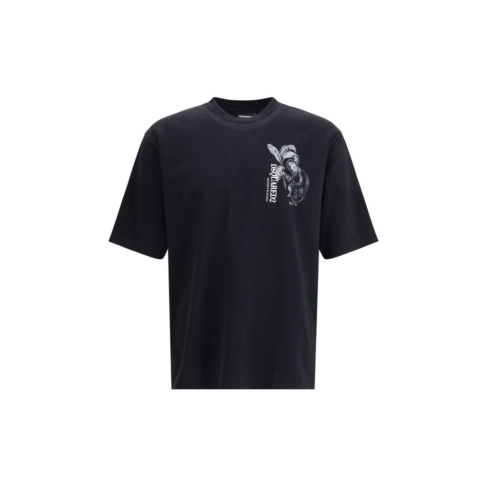 Dsquared² Black Cotton Monkey Business Design T-Shirt