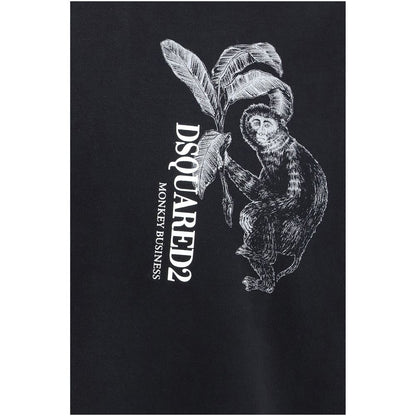Dsquared² Black Cotton Monkey Business Design T-Shirt