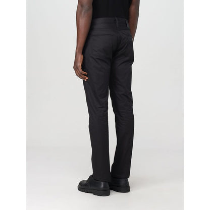 Pantalones Casuales De Algodón Negro Emporio Armani