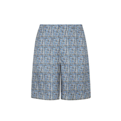 Pantalones Fendi De Seda Azul De Largo Hasta La Rodilla