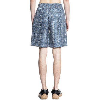 Pantalones Fendi De Seda Azul De Largo Hasta La Rodilla