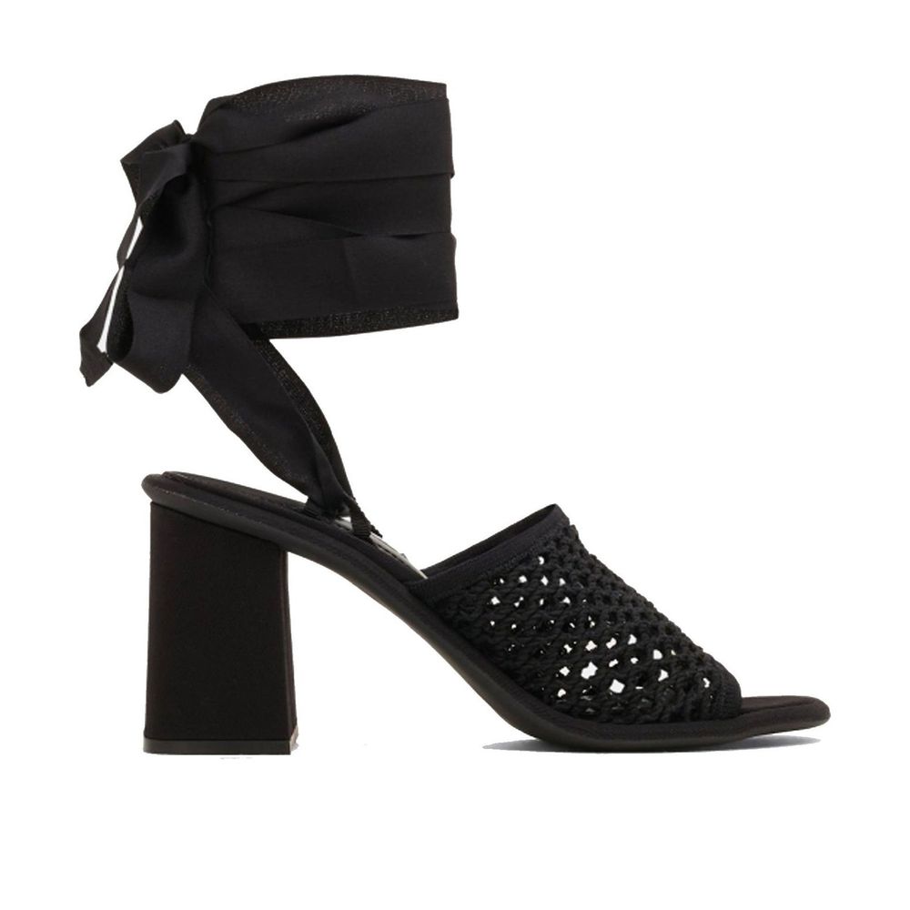 Miu Miu Black Canvas Platform Sandals