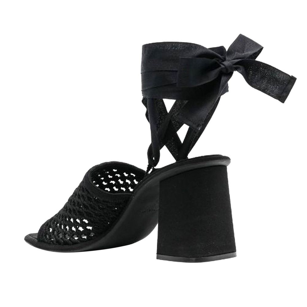 Miu Miu Black Canvas Platform Sandals