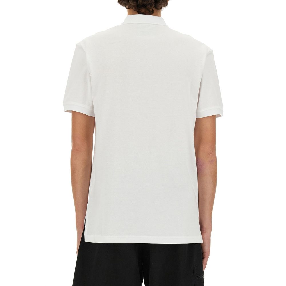 Polo de algodón blanco Moschino Couture