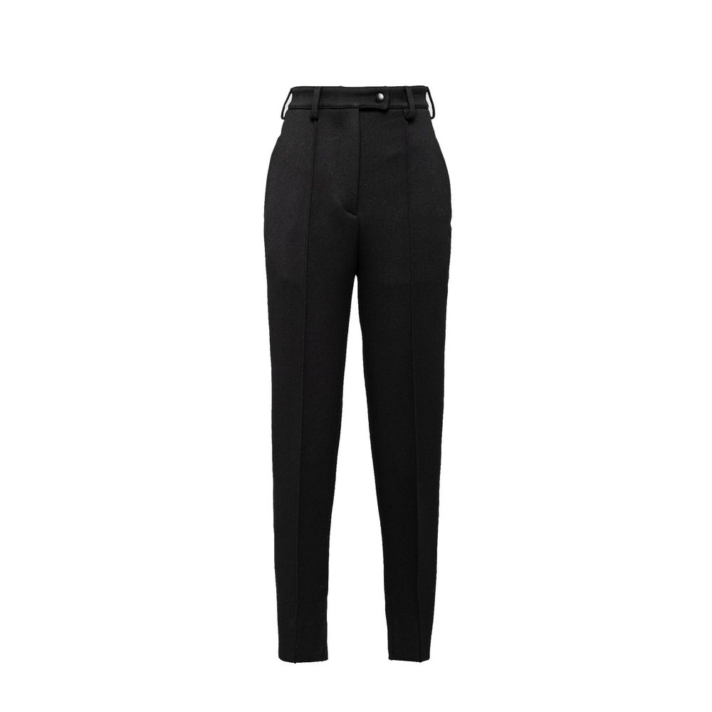 Pantalones casuales Prada de lana virgen negra