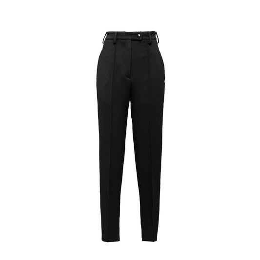 Pantalones casuales Prada de lana virgen negra