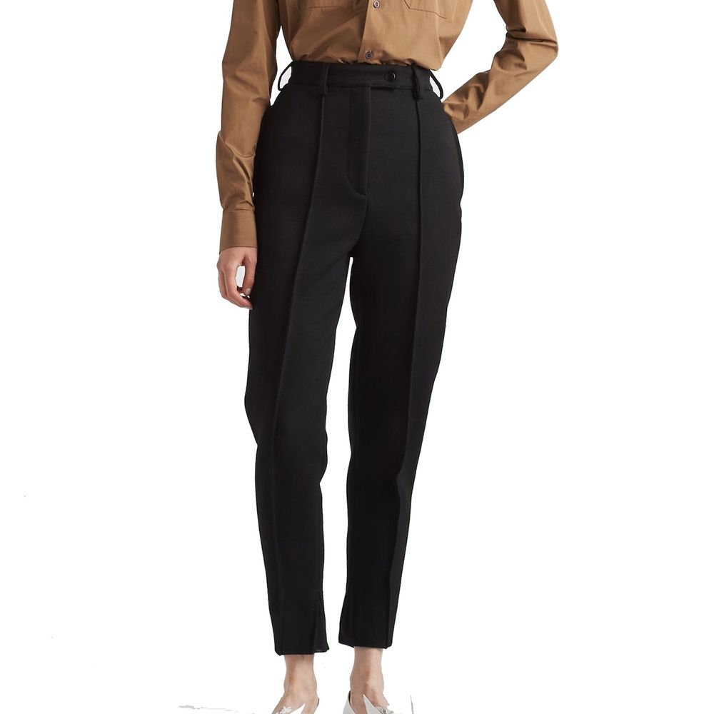 Pantalones casuales Prada de lana virgen negra