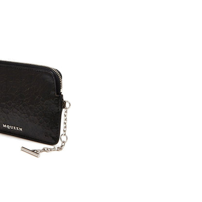 Bolso de mano Alexander McQueen de piel de becerro negra
