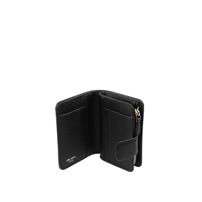 Prada Black Nylon Wallet Compact Practical Design