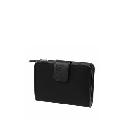 Prada Black Nylon Wallet Compact Practical Design