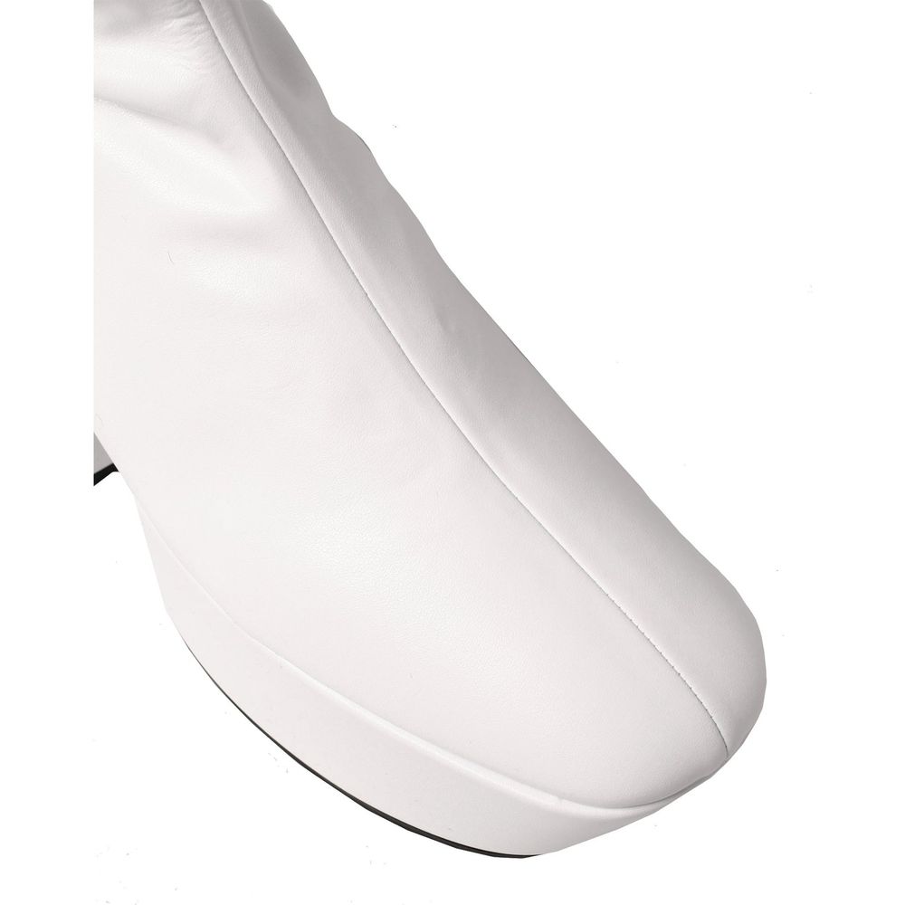 Botas Prada de Polietileno Blanco con Cordones