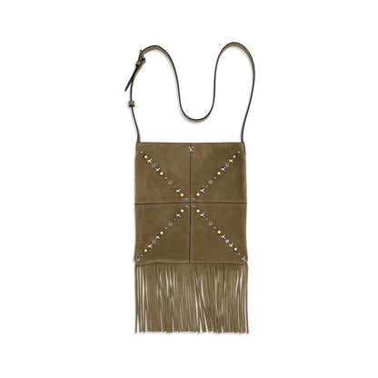 Valentino Garavani Beige Cowhide Leather Adjustable Shoulder Bag