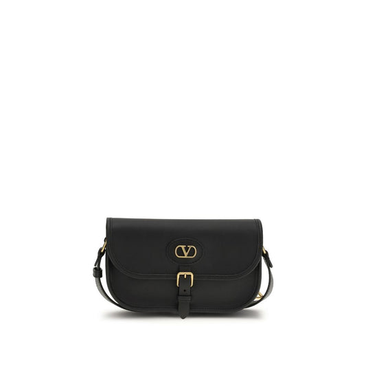 Valentino Garavani Bolso De Hombro De Piel De VacunoNegra Bos Taurus
