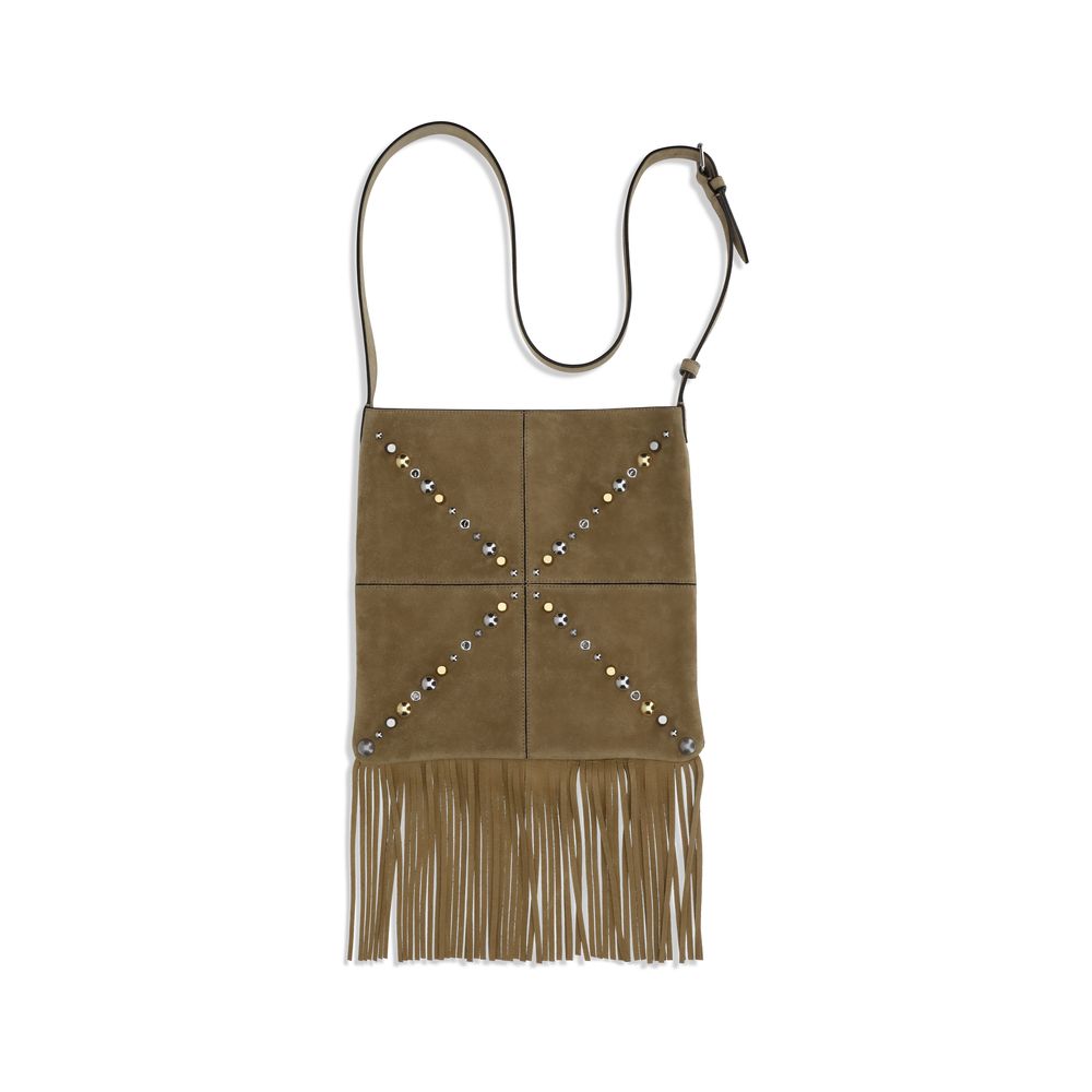 Valentino Garavani Beige Cowhide Leather Adjustable Shoulder Bag