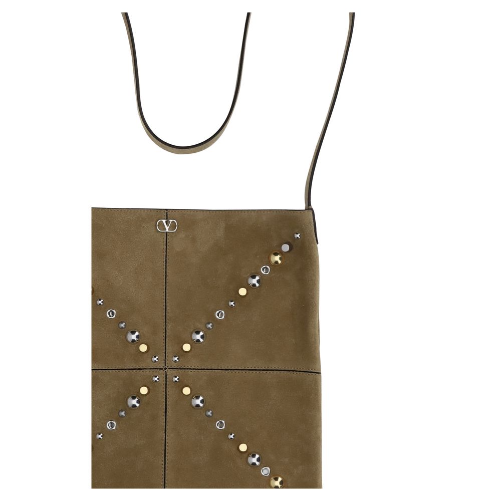 Valentino Garavani Beige Cowhide Leather Adjustable Shoulder Bag