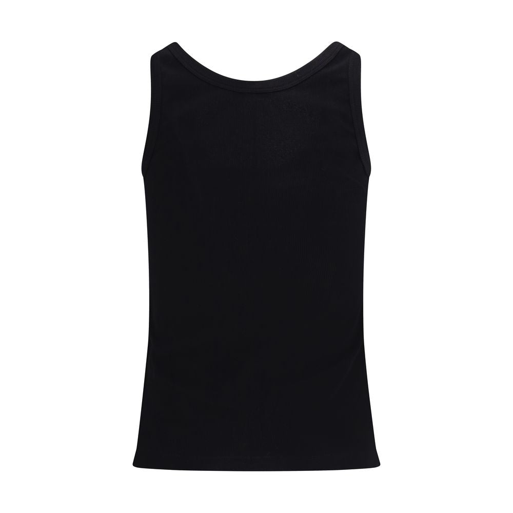 Camiseta Sin Mangas Versace De Algodón Negro Clásico