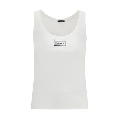 Versace White Cotton Slim-Fit Tank Top