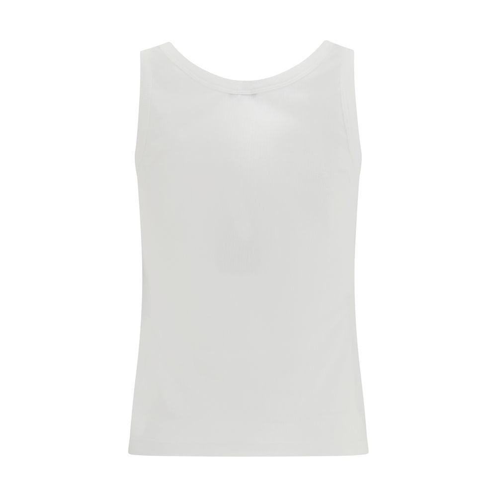 Versace White Cotton Slim-Fit Tank Top