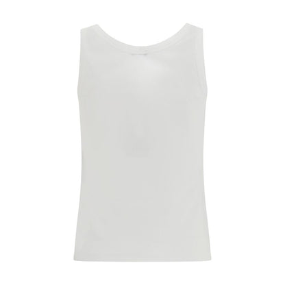 Versace White Cotton Slim-Fit Tank Top