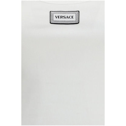 Versace White Cotton Slim-Fit Tank Top