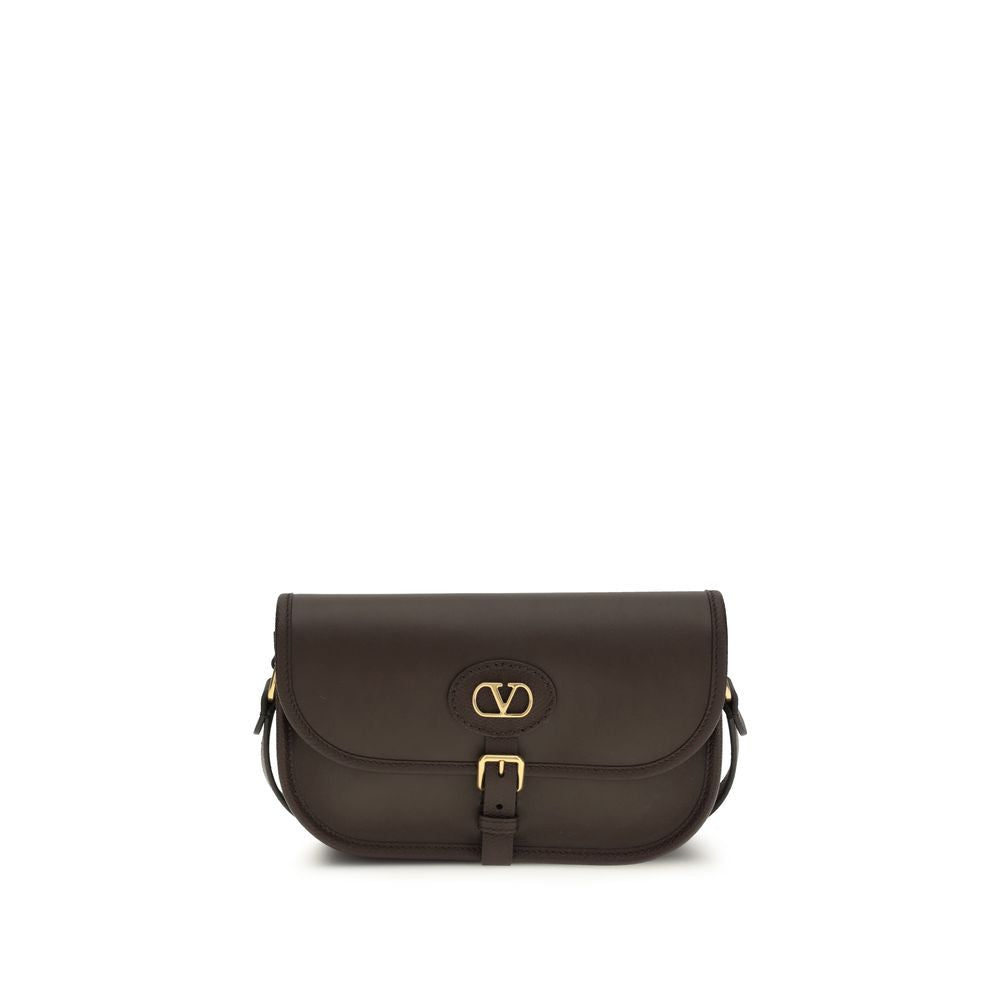 Bolso de hombro Valentino Garavani de piel de becerro marrón Bos Taurus